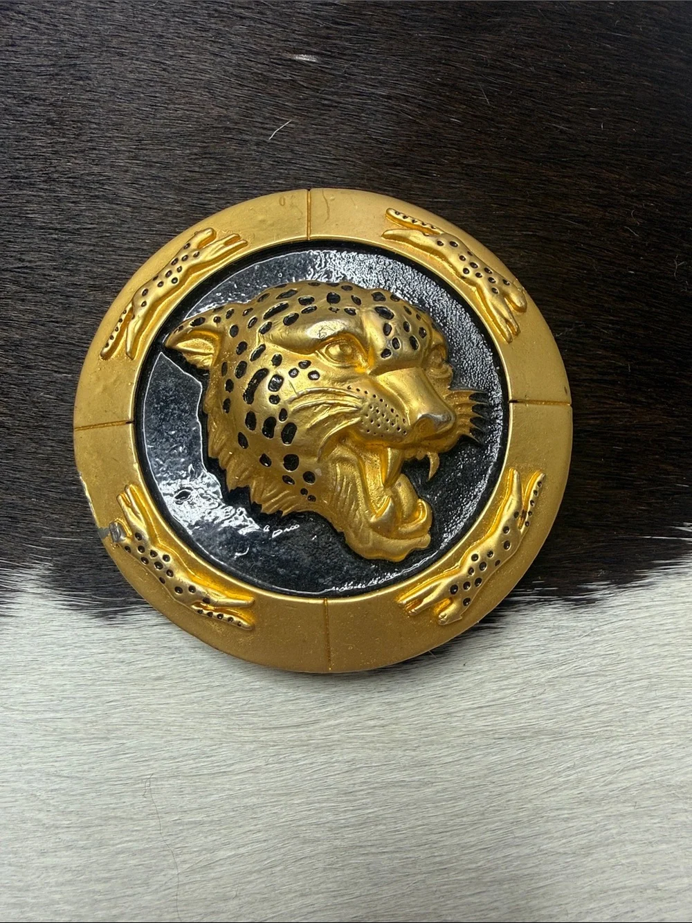 Gold Jaguar Emblem Belt Buckle - Women Accessories